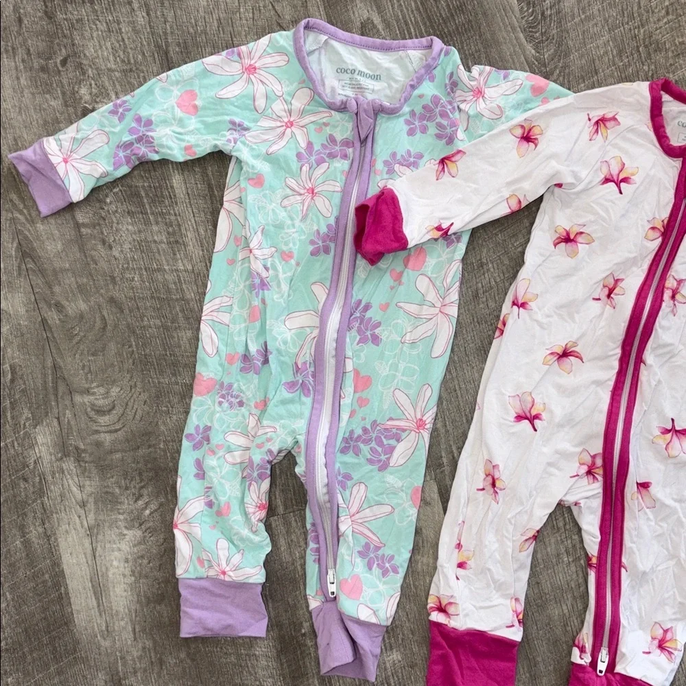 Lot 2 Cocomoon long sleeve baby zip up coveralls 0-3M